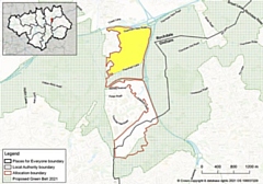 Redrow Homes plans to build 1,500 homes on the highlighted section of the Places for Everyone site at Stakehill