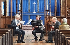 Alastair Roberts (flute), Geoffrey Smith (clarinet) and Alex Kane (bassoon): Kell Wind Trio