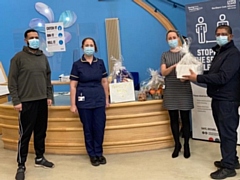 Nabeel Tariq of UKIM Madina Masjid and Shazad Ali from iCare Rochdale dropped off the hampers for the theatre team and children's services last week