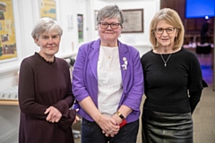 Incoming deputy mayor Kate Green; Police, Fire and Crime Panel chair Janet Emsley; and outgoing deputy mayor Bev Hughes