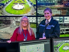 Councillor Susan Smith and Chief Superintendent Nicky Porter at the new CCTV centre