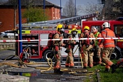 Firefighters at a fire in Heywood last year