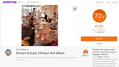 A screengrab of Erica's JustGiving page