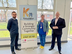 Inside the new facility: (l-r) Councillor Danny Meredith; Kelly Dawson of Kirkholt Million; Councillor Phil Massey 