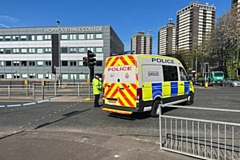 The body was found near the colleges (pictured: a similar police closure of St Mary's Gate)