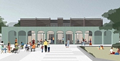 An illustration of the work proposed from the front of Heywood Civic Centre