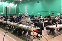 The local election count at Rochdale Leisure Centre in 2022