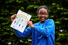 Lesley, a student at St. Gabriel's R.C Primary School in Castleton, created a rainbow poster with four staff members showing the diversity and range of NHS staff with a ‘thank you’ message to the NHS