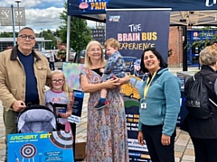 Attendees at Flippin Pain's Middleton Brain Bus event