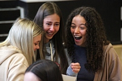 Results surprise, from left Abbi Bywater, Olivia Ellison and Georgia Brown