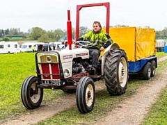 Sam Hodson on the tractor