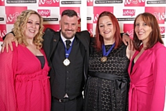 The Women of Whitworth Project Rose Awards: Naomi Burke (left) and Kimberley Ashworth (right) with the Deputy Mayor and Mayoress (centre)