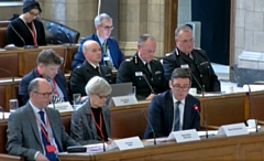 Greater Manchester mayor Andy Burnham at the Police, Fire and Crime Panel