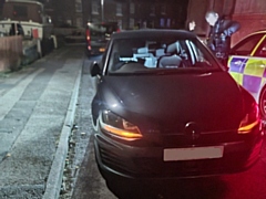 Police chased the black Volkswagen Golf into West Yorkshire before it was abandoned in Huddersfield