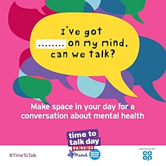 Time to Talk Day on Thursday 2 February aims to spark conversations about mental health in communities, schools, homes, workplaces and online