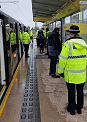 GMP Transport Unit assisting Metrolink at Newbold