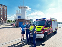 Water safety advice at Salford Quays