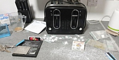 Officers conducted a search of the property and seized thousands of pounds of cash, Class A drugs, drugs paraphernalia such as scales with residue on, suspected to be cocaine, unused snap bags, and multiple mobile phones – all consistent with a drugs operation