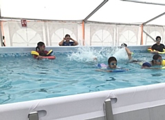 The pop-up swimming pool that has been trialled at Norden Primary School