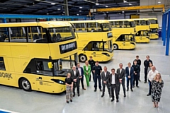 Representatives from TfGM and Alexander Dennis at the firm's Scotland headquarters