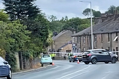 The scene on Market Street after the collision on Tuesday afternoon