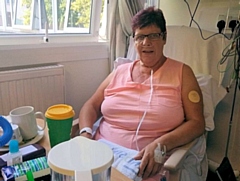 Sue Scott during treatment and using nicotine patch