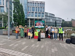 The protest in Rochdale town centre