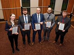 L-R: Lucy Carey-Shields, Ryan Moulson, Christopher Whiteley, Dean Southworth, David (Jason) McKeown