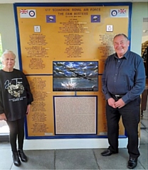 Neville Greenhalgh and Wendy Sunderland with the board