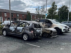 The car fire at the Rochdale park and ride near the railway station