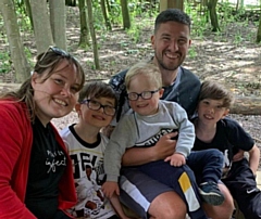 The Squibbs family: Daniel and Charlotte with their three sons, Louie, Reggie and Tommy