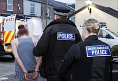 Officers along with the RSPCA rescued 14 puppies and arrested four people during a series of raids in Rochdale and Manchester