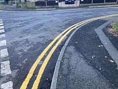 Double yellow lines on Major Street, Milnrow which have caused parking problems