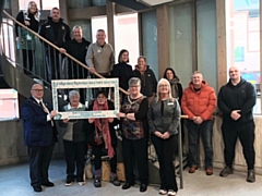 Representatives from the groups awarded funding with the deputy mayor of Rochdale, Janet Emsley