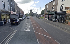 A 42-year-old man, who was crossing the road at the time,  is fighting for life after the crash on Yorkshire Street.