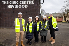 Councillor Danny Meredith, Councillor Sue Smith, Councillor Angela Brown, Preena Mistry, project manager from Rochdale Development Agency and Conlon contracts manager, Shaun Smith