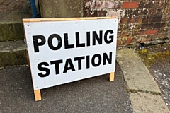 Polling station sign