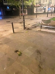 Damage to the gardens in Middleton town centre