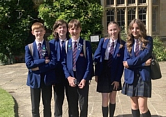 Whitworth Community High School students in Oxford, from left, Sebastian Morris, Christopher Mills,Ted Parkes, Enid Fawthrop and Emma Fretwell. 