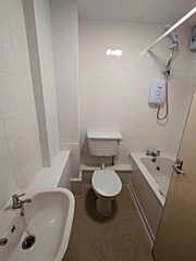 Newly fitted bathroom in RBH flat on the Freehold estate in Rochdale