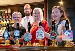 Left to right: Patricia Boothman from The Flying Horse, Councillor Sue Smith, director Jon Hudson and The Flying Horse assistant manager Emma Whitworth