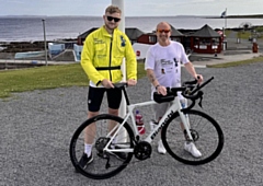 Ben Johnson (left) geared up for the immense trip on 28 July, and has been racking up to 100 miles per day. 