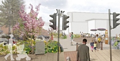 CGI of the transformed Heywood Civic Square