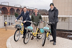 Local Transport Minister, Simon Lightwood; National Active Travel Commissioner Chris Boardman and Network Director, Richard Nickson