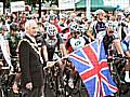 The Mayor, Councillor Peter Evans starts the Rochdale Grand Prix