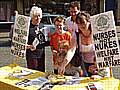 family group at the stall in Littleborough on Saturday 14 April 2007 ‘voting’ for ‘Nurses Not Nukes’.