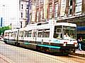 Metrolink Tram in the centre of Manchester