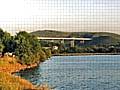 Hollingworth Lake with the Rakewood Viaduct in the distance.