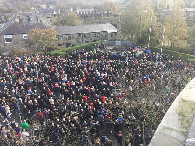 Hundreds of people flocked to Littleborough Square for the Service of Remembrance