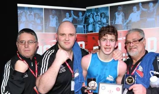 Tommy Connors with Mark Oldham and his coaching team